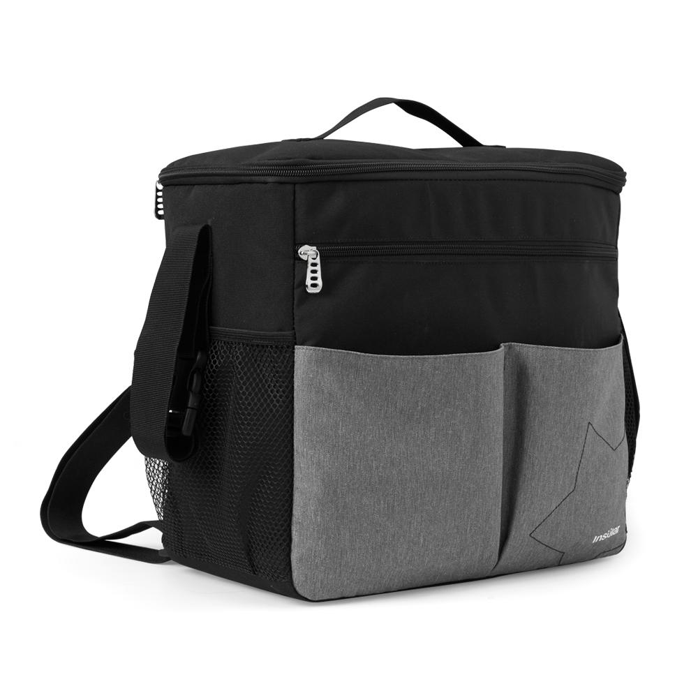 insular Wickeltasche, große Kapazität, wasserdicht, Multifunktions-Mamatasche für Babykleidung, Windel, Windel schwarz