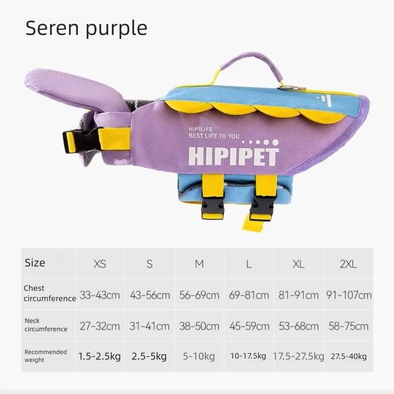 Hunde Schwimmweste Tragbar Sommer Starke Auftriebskraft Hunde Badeanzug Atmungsaktiv Hunde Mäntel und Jacken Schnelltrocknend Haustier Produkte (purple,XL (17.5-27.5kg)) violett