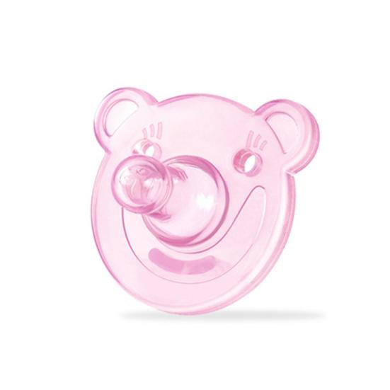 Cartoon Bär lächelndes Gesicht Schnuller Schnuller Silikon Neugeborenes Baby Schnuller Nippel Bear rosa