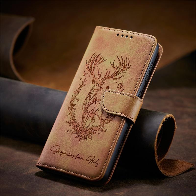 Flip Case für Samsung Galaxy A52 A5260 A52S A53 A70 A70S A71 A715F A7160 A72 A73 A81 A82 M60S 4G 5G Lederhülle Kartenfächer Geldbörse TPU-Hülle Galaxy A72 5G khaki