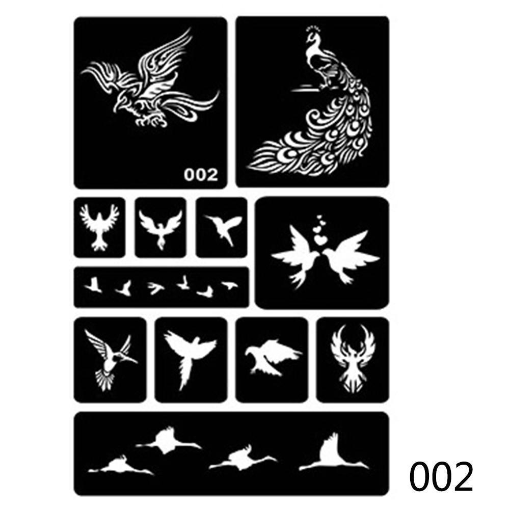 40 kleine Airbrush-Tattoo-Schablonen für Frauen und Kinder, Zeichnungsvorlage, Henna-Tattoo-Schablone zum Malen von Glitzer-Tattoos 02#