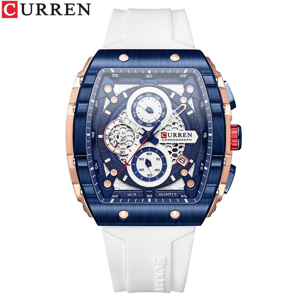 Curren 8442 Herrenuhr Six Pin Quarzband Herrenuhr Mode Sport Herrenuhr weiß