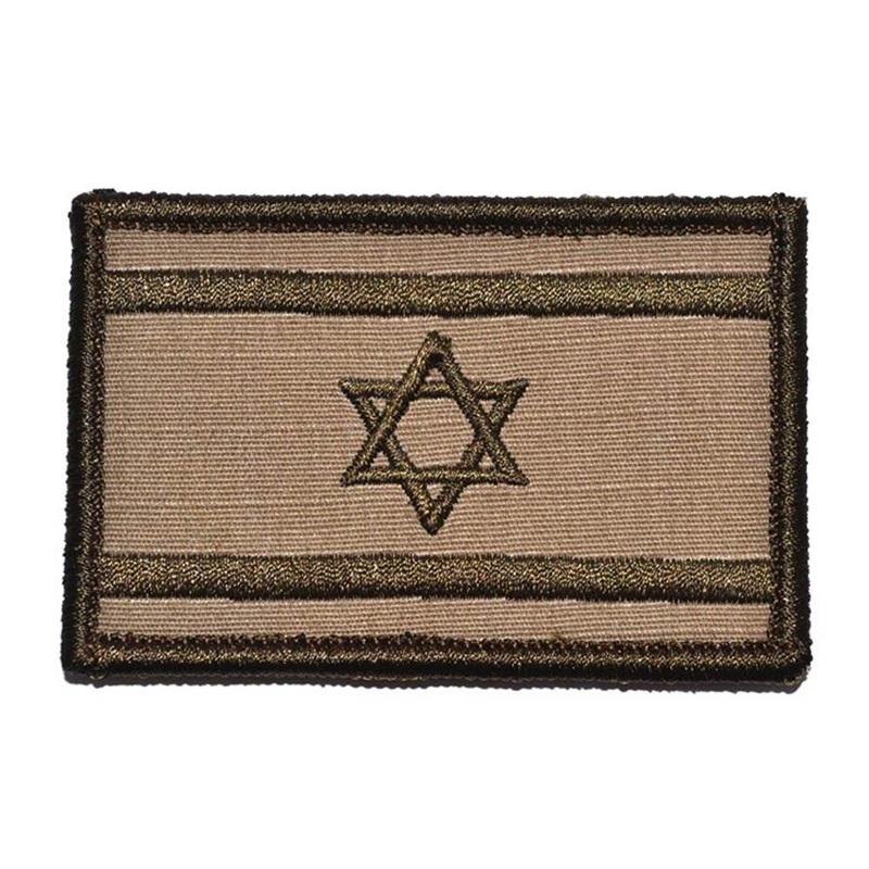 Israelische Flaggen, jüdische Armee, Militär, bestickter Klettverschluss, Tactics Armbad Badget braun