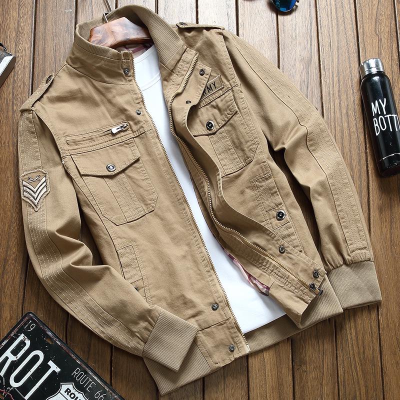Baumwolle gewaschen Jacke männlich Special Forces Casual Tooling große Größe Militäruniform Jacke lose XXXXL khaki