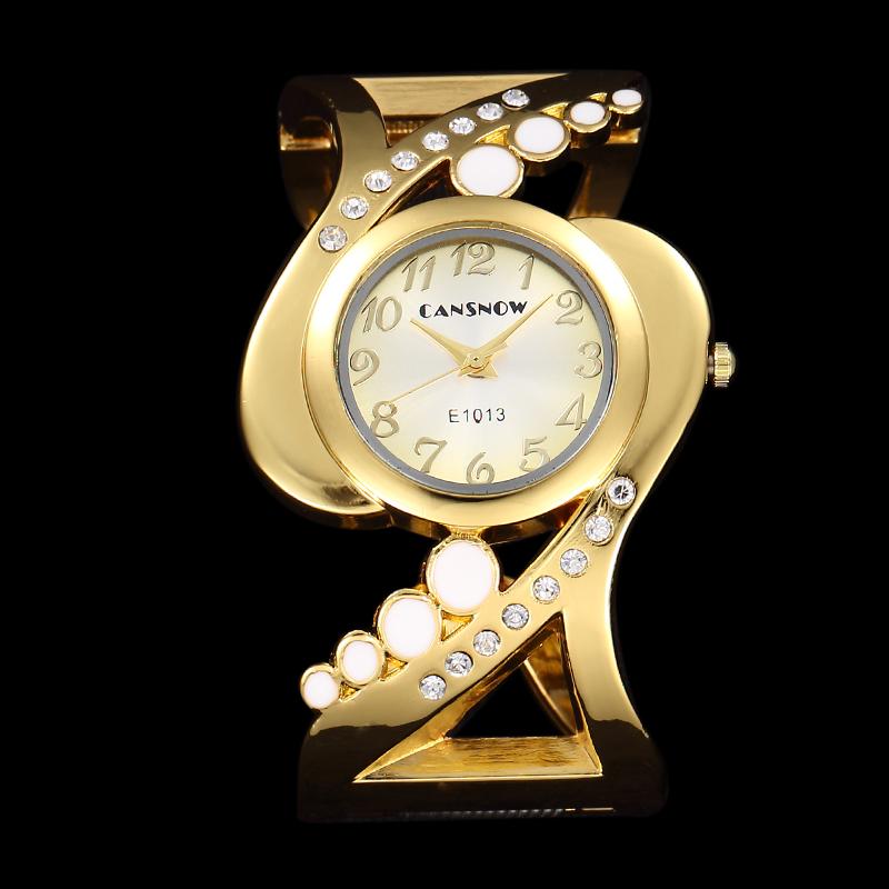Frauen Armreif Uhren Top Marke Luxus Frau Gold Silber Strass Armband Uhr Damen Mädchen Casual Uhr gold