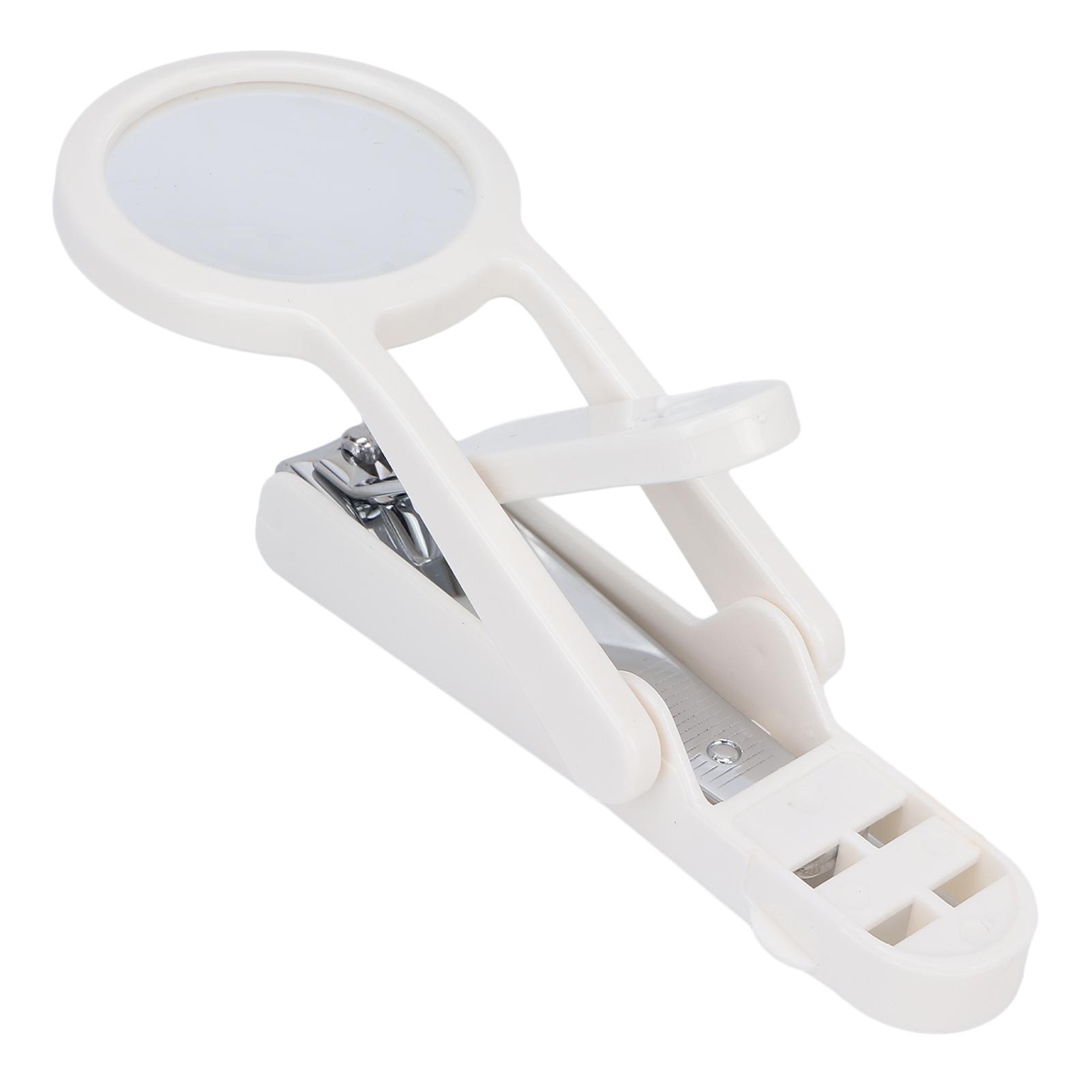 Nagelknipser für ältere Menschen Edelstahl Verstellbarer Fingernagel Zehennagel Schneider mit Vergrößerung weiß