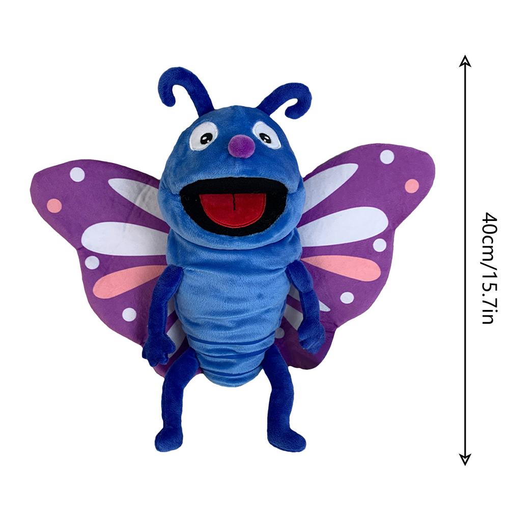 Handpuppen Kinderspielzeug Plüsch Insekten Tier Raupe Marienkäfer Handpuppen Puppe Familie Geschichtenerzählen Rollenspiele Fingerspielzeug blue