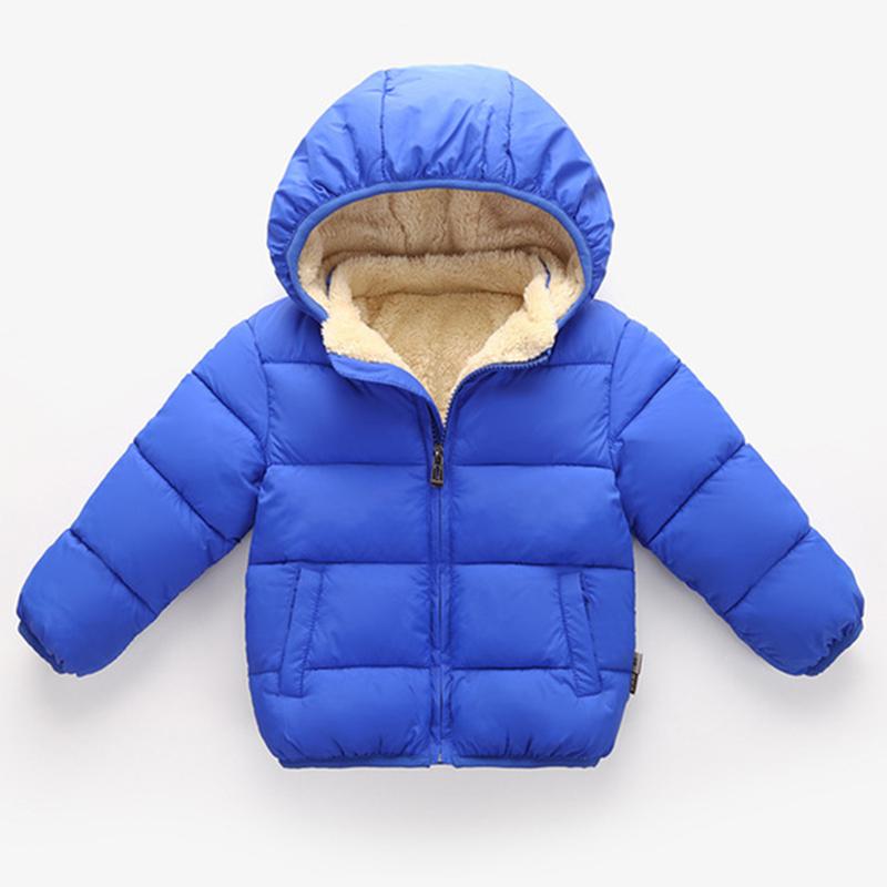 Baby Kinder Jungen Jacken Winter Dicke Mäntel Warme Kaschmir Oberbekleidung Für Mädchen Kapuzenjacke Kinderkleidung 1-6J Kleinkind Übermantel 90cm blau