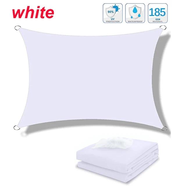 Wasserdichter großer Sonnenschutz Sonnenschutz Schutz Outdoor Baldachin Garten Terrasse Pool Sonnensegel Markise Camping Schatten 300x500cm weiß
