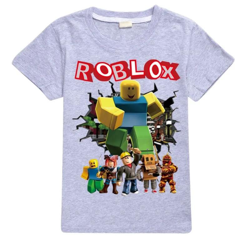 Roblox Spiel Cartoon Kinder T-Shirt Kurzarm 2D Gedruckt Lässig Anime Sport Oberteil Perfektes Geburtstagsgeschenk für Kinder 110cm