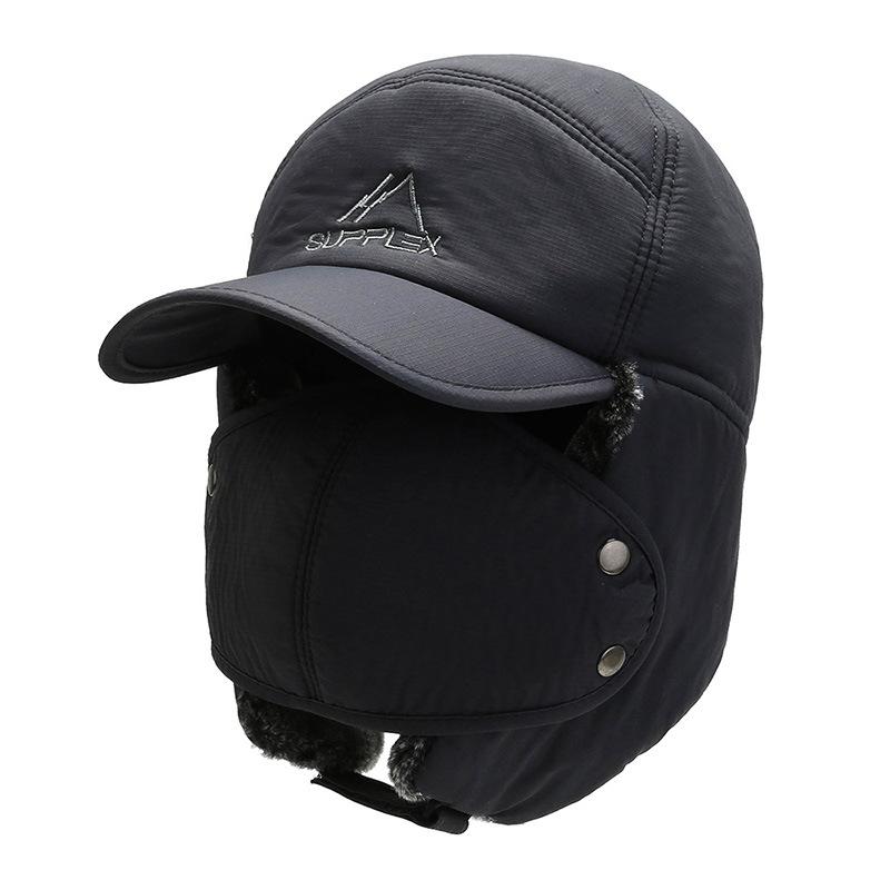 Hut Herren Winter Outdoor Reiten Plus Samt Verdickt Ohrenschutz Warm Kälteschutz Baumwollmütze Pullover Lei Feng Mütze one size