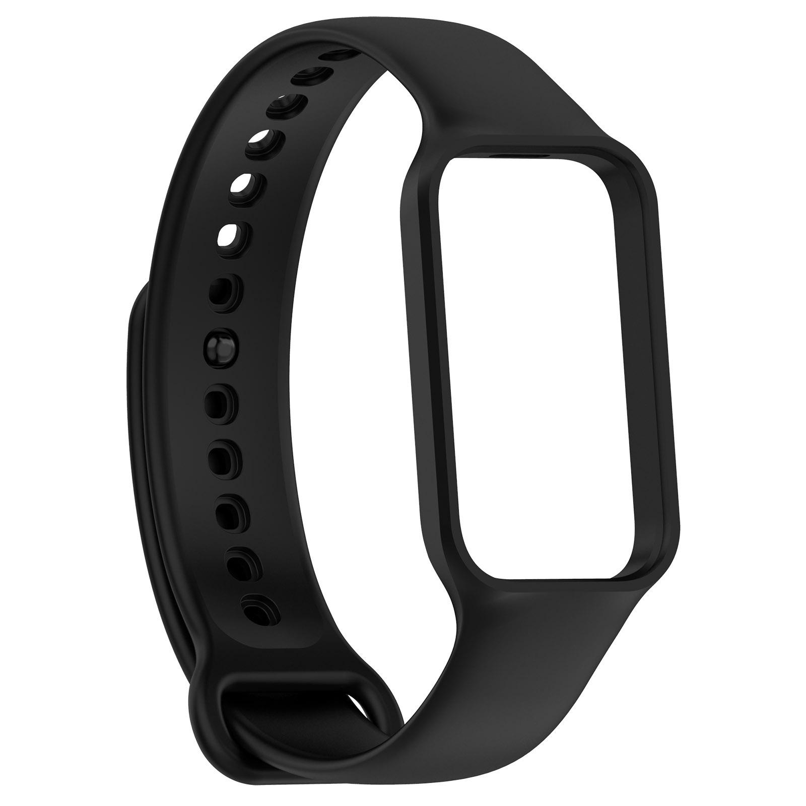 Silikon-Armband für Xiaomi Mi Band 8 Active / Redmi Band 2. Armband-Zubehör für Mi Band 8 Active For Mi Band 8 Active schwarz