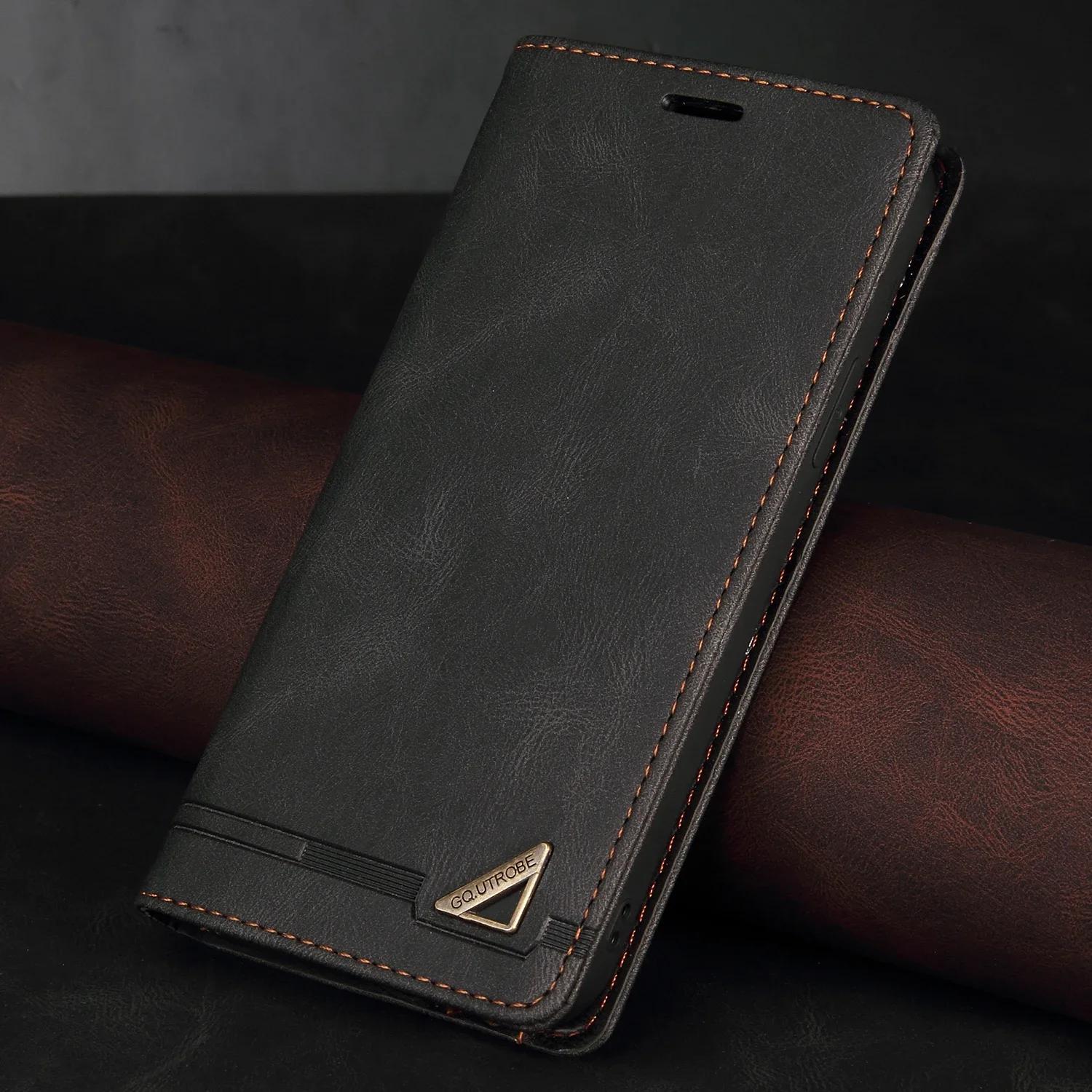 Diebstahlsichere Luxus-Leder-Brieftaschenhülle für Huawei P20 Pro P30 Lite P40 Lite E Y5P Y6P Y7P P Smart Z 2019 2020 2021 Telefonabdeckung Huawei Nova Lite3 schwarz