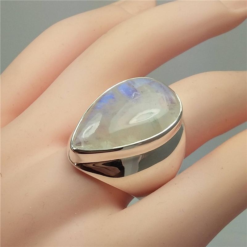 Vintage S925 Silber Mondlicht Diamant Ring Punk Wind Übertrieben Bizuteria Topas Edelstein Anillos De Silber S925 Schmuck Ringe 7 silber