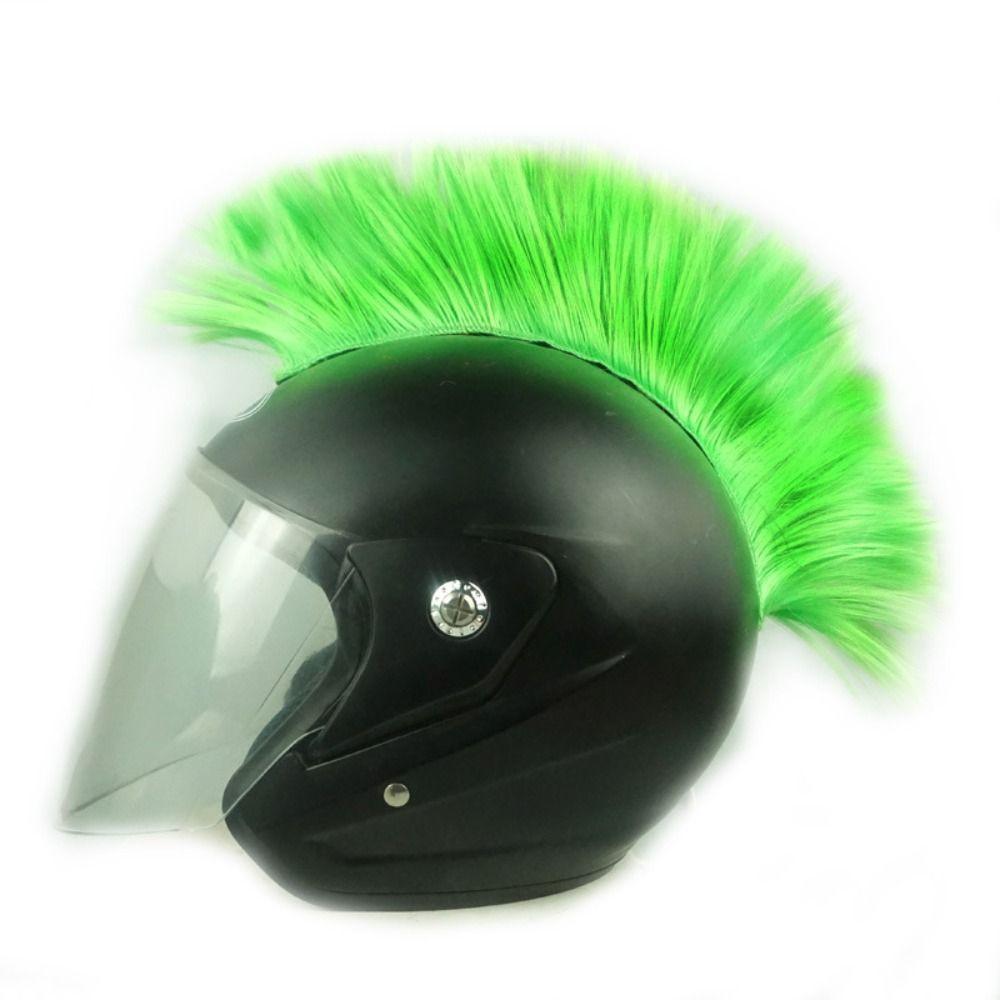 Punk Irokesenhelm Perücke Schneidbare Helmdekoration Haare DIY Hahnenkamm Helm Perücke Vollgesichts Offroad D