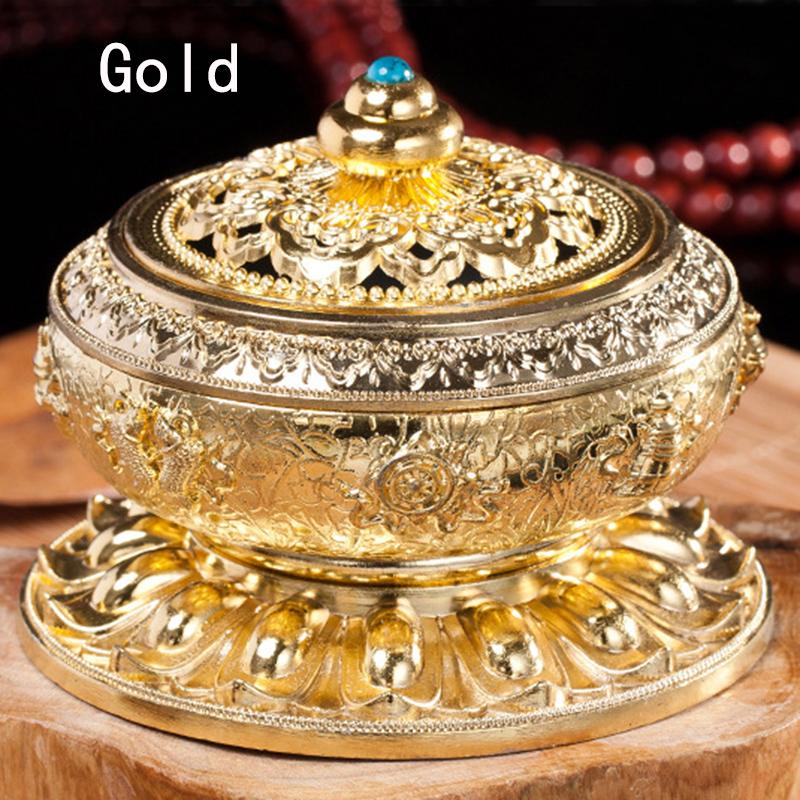 Räuchergefäß Buddhismus Buddha Halter Sandelholz Räuchergefäß Metall Handwerk Heimdekoration gold
