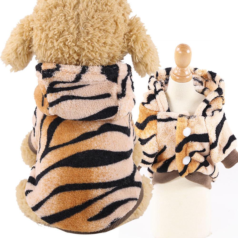 Lustige Hund Tiger Kostüme Haustier Halloween Weihnachten Cosplay Kleid Kleines Haustier Katze Tiger Kostüm Tier Fleece Kapuzenpullover Warme Outfits 0.5-1KG