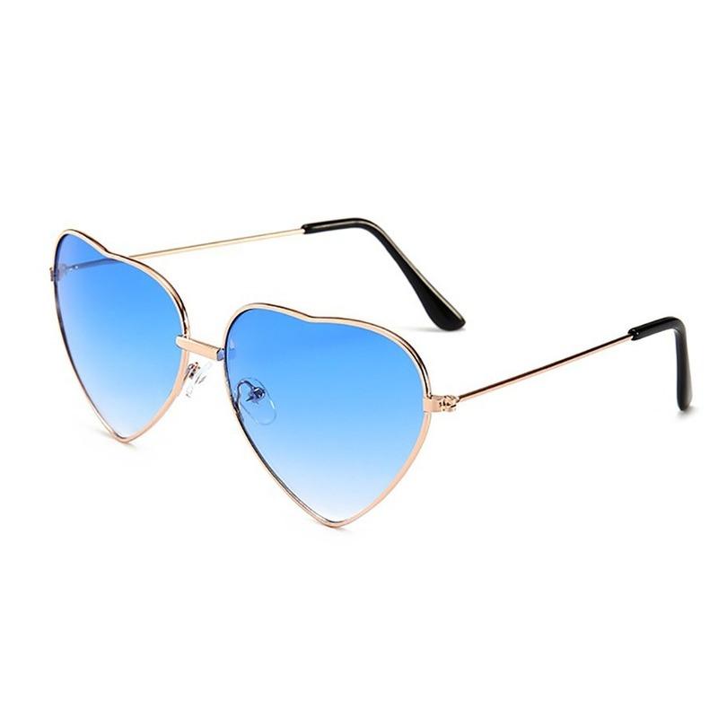 Retro Metall Liebe Sonnenbrille Pfirsich Herz Ozean Sonnenbrille blau