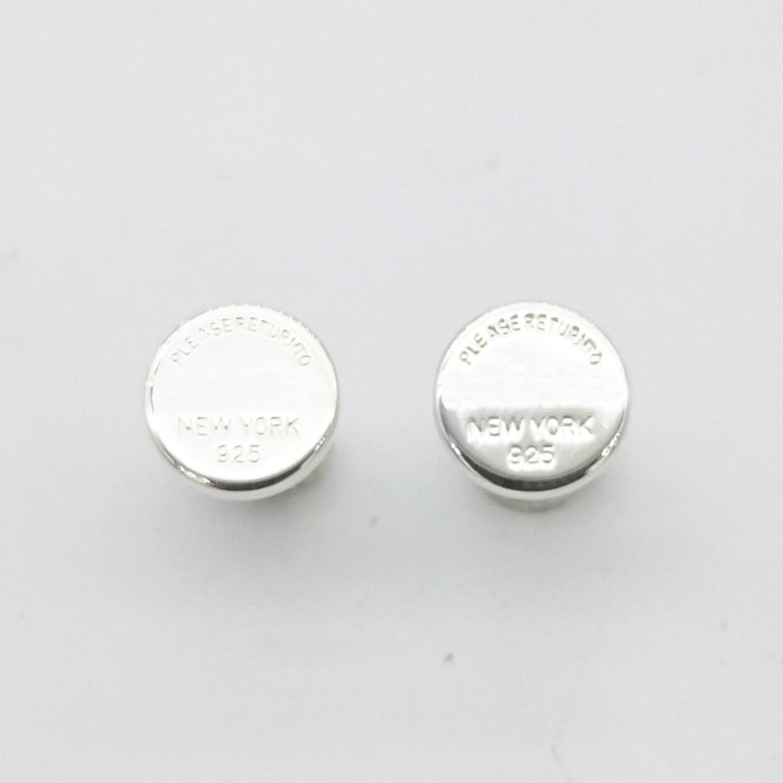 Damen Sterling Silber Klassisch Silber Rund Graviert Buchstabe Ohrringe Rund Paar Sterling Silber Damen Ohrringe white