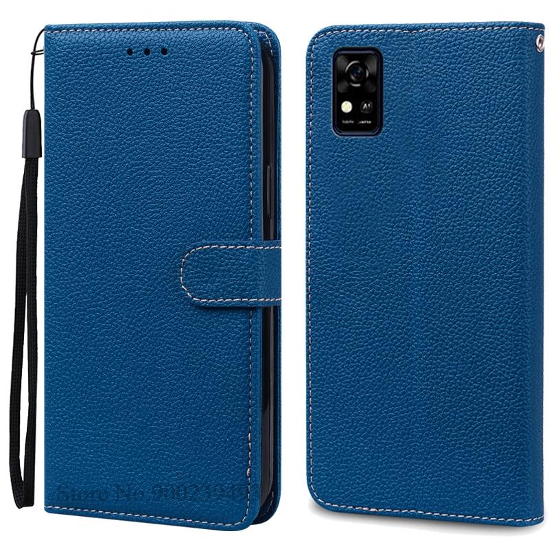 Für ZTE Blade A31 Hülle Weiche TPU Silikon Rückseite Handyhülle Für ZTE Blade A31 Hülle Leder Klapp Brieftasche Hülle Fundas For ZTE Blade A31 navy blau