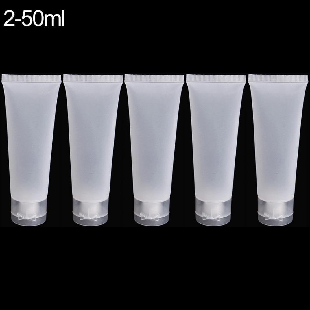 5 Stück Tube Squeeze Kosmetik Creme Lotion Kunststoff Reiseflasche leerer Behälter 50 ml
