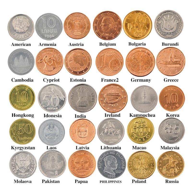30 stücke/15 stücke Münzen Kopie Aus 30 Ländern Gedenkmünzen 15pcs