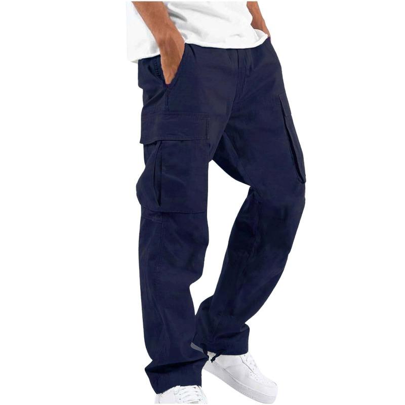 Herren Freizeithose Kordelzug Mehrfach-Taschen Hose Herren Cargo Hose XXXXXL navy blau