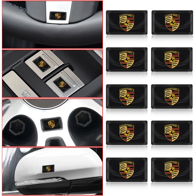 Auto Lenkrad Rad Mitte Emblem Plakette Aufkleber Abziehbild Styling Für Porsche 911 918 928 944 968 Boxster Carrera-GT Cayenne Macan Panamera 2pcs