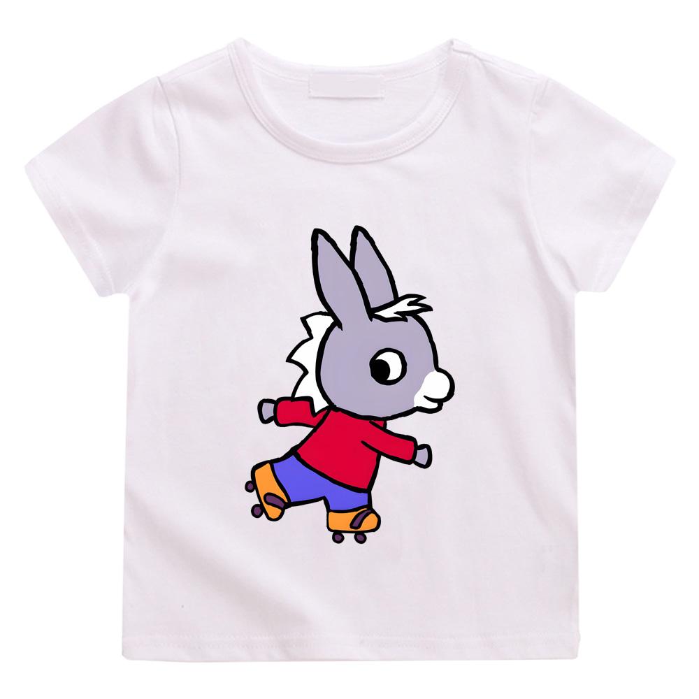 Anime-Aufdruck Lässige T-Shirts Lane Trotro Kinder Hochwertige Baumwoll-T-Shirts Jungen Mädchen Oberteile Kinder Intellektueller Spaß Cartoon-T-Shirts 140 weiß
