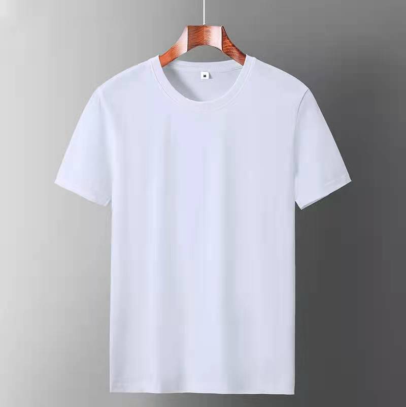 ZIRUNKING 2021 Sommer Unisex T Shirts Tops Tees Solide Weiß/Schwarz 100% Baumwolle Kurzarm Streetwear Oansatz T-shirts B-W200 M weiß