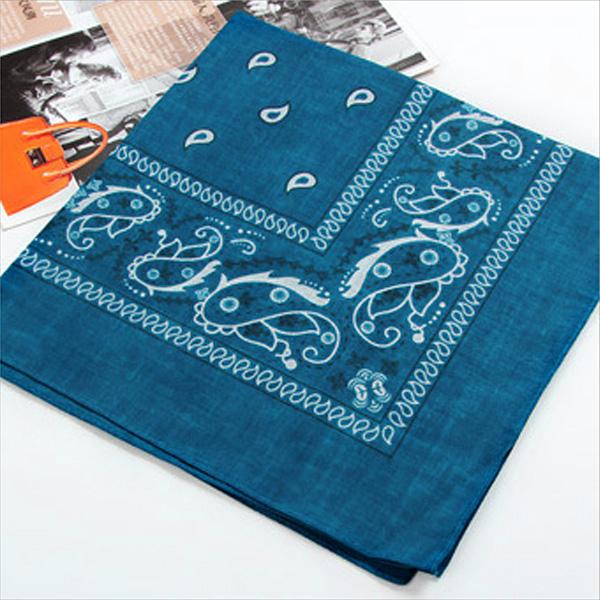 Cool Cotton Lady Men Square Bandana Hiphop Head Wrap Schal Armband 55 x 55 cm blau