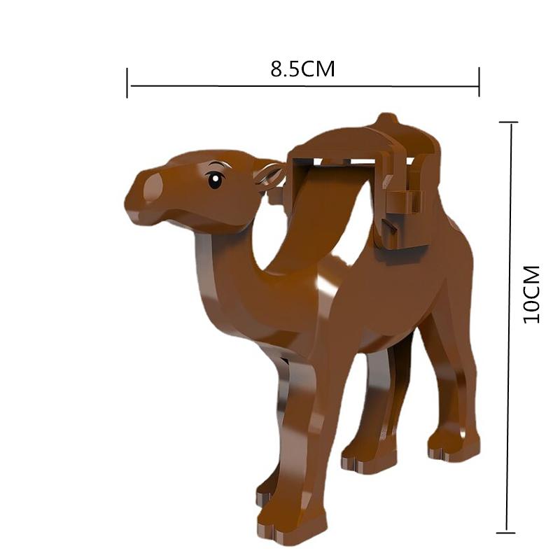 Dschungeltier-Serie Kamel Bausteine Zufällige Farbe mit Sitz DIY Zusammengesetzte Steine Dekor Spielzeug für Kinder Weihnachtsgeschenke