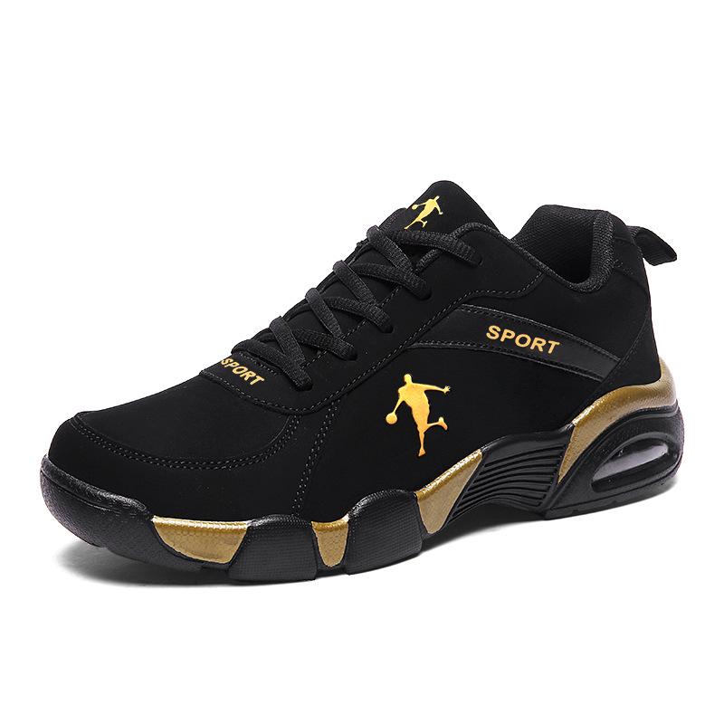 Außenhandel Laufschuhe Herren Vier-Jahreszeiten-Schuhe Freizeitschuhe Samt-Laufschuhe Leder Herren Leichtgewicht Sportschuhe Herrenschuhe 45 black