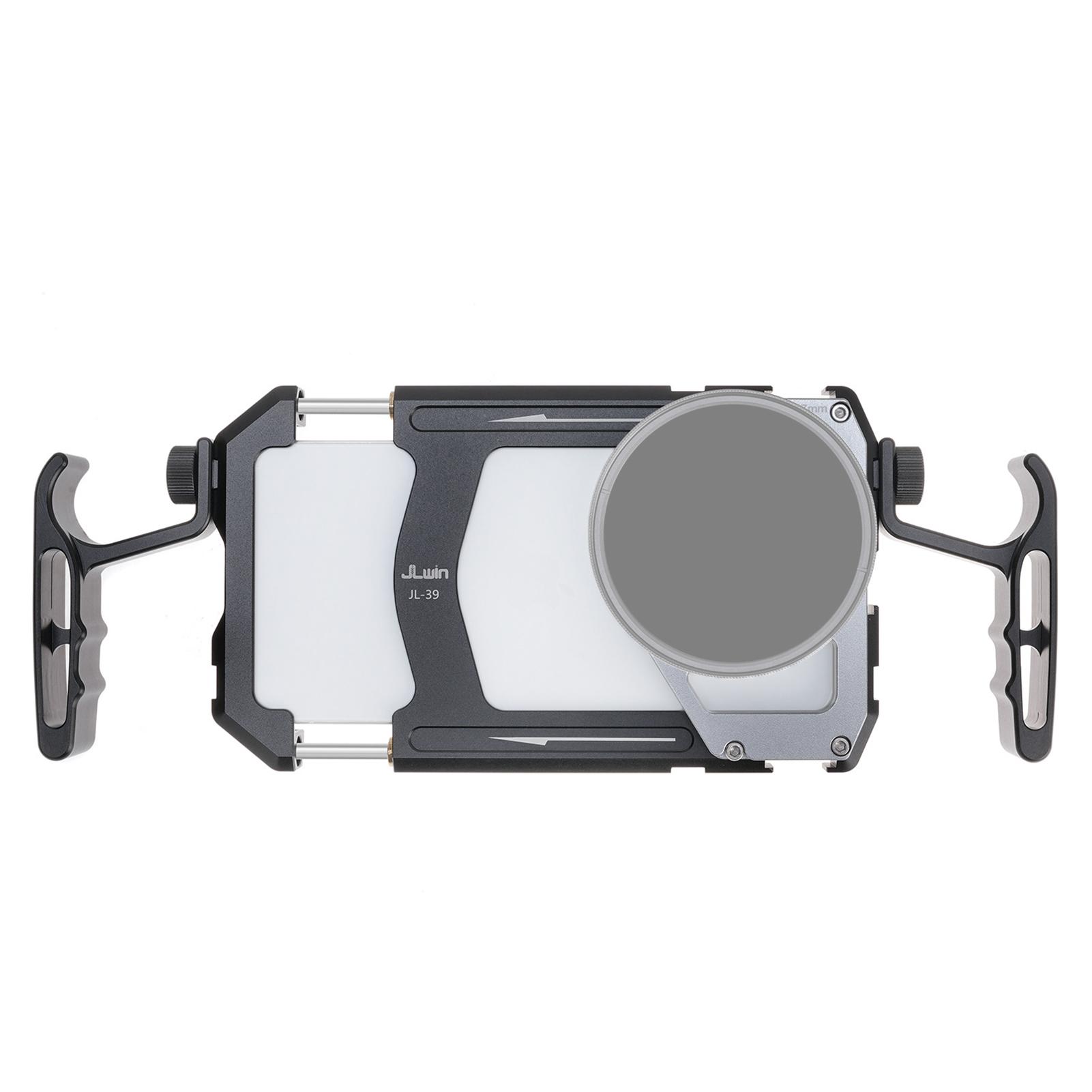 Universal Smartphone Video Rig Kit mit Dual Griffe Metall Telefon Käfig Handheld Telefon Video grau