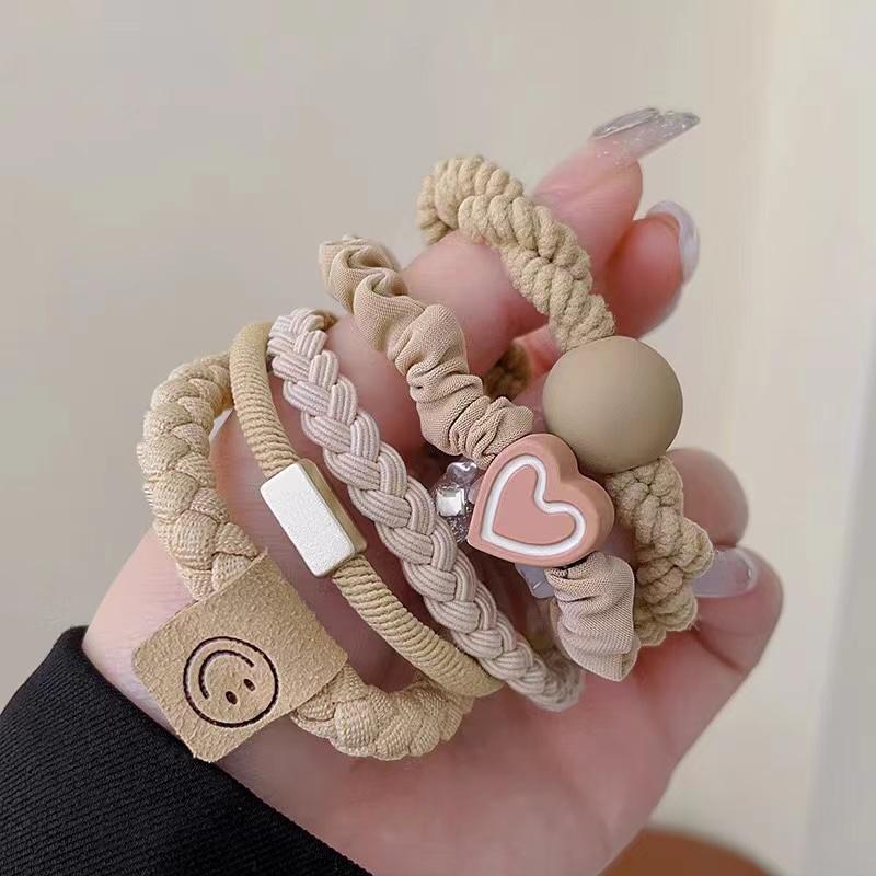 Stirnband Lederband Weibliche Hohe Pferdeschwanz Holster Haar Zubehör Einfache Hohe Elastizität Langlebig Gummiband Haar Kreis ooo khaki