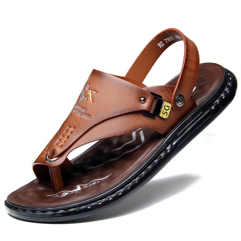 Mode Strandurlaub Herren Sandalen Sommer Dämpfung Sandalen Männlich Lässig Sport Sandalen 2025 Outdoor Retro Bequem Leichte Sandalen Herren 41 braun