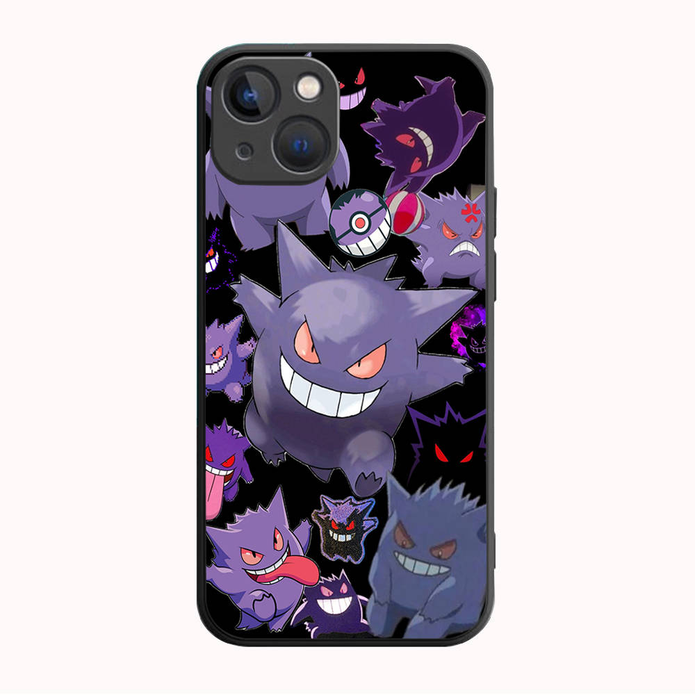 B-75 Pokemon Gengar Schwarze Hülle für Samsung S24 S23 S22 S21 S20 FE S10 Lite Ultra S7 S8 S9 Plus A05S A11 A12 A13 A15 A22 A24 A25 A32 A52 A71 5G Samsung S21 capriblau