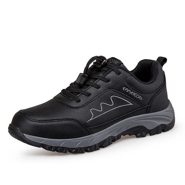 Neue Schuhe für ältere Menschen Mittleren Alters Mutter Schuhe Wasserdichte Sportschuhe Damen Leder Casual Flache Schuhe Dämpfung Outdoor Wanderschuhe 40 schwarz