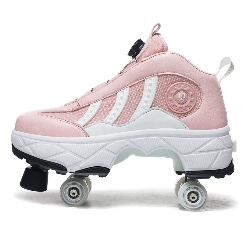 Ausreißende Schnürsenkel, Brems-Rollschuhe, Vierrad-Rollschuhe, Skating-Rollschuhe, Doppelreihige Verformungsschuhe 40