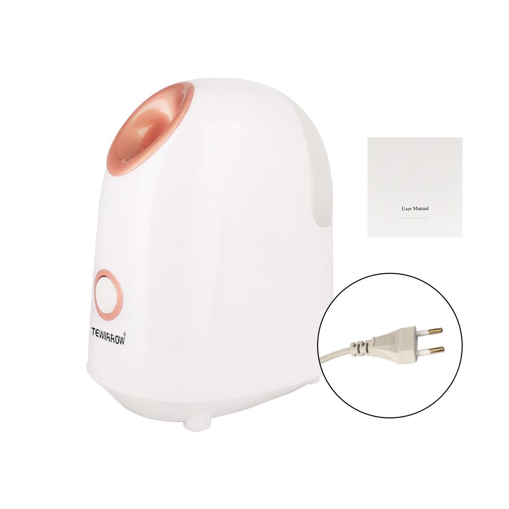 TEWIRROW Gesichtsdampfer, Heißnebel-Gesichtsbefeuchter, Heim-Sauna-SPA-Nebelsprühgerät, Nano-Ionen-Wasserergänzungs-Gesichtssprühgerät EU Plug weiß