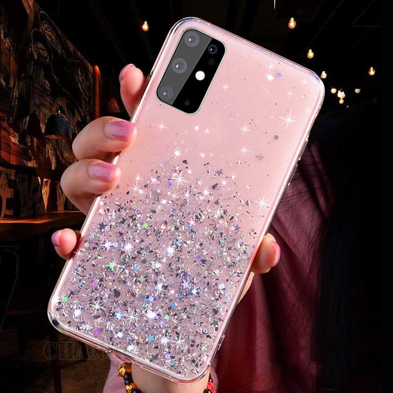Bling Soft Glitzer Hülle für Samsung Galaxy A51 A71 A50 A70 A30 A40 A20 A10 S20 S10 S9 S8 Note10 Plus Samsung Galaxy A51 rosa