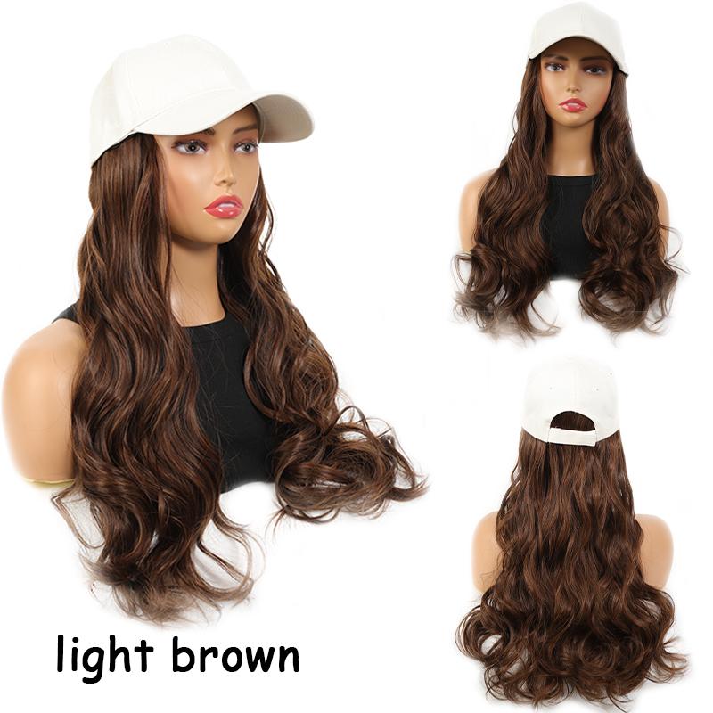 Cremefarbene Entenschnabelmütze, große gewellte Perücke, synthetische Perücke für Frauen, leicht zu tragen und in der Größe verstellbar für den täglichen Gebrauch