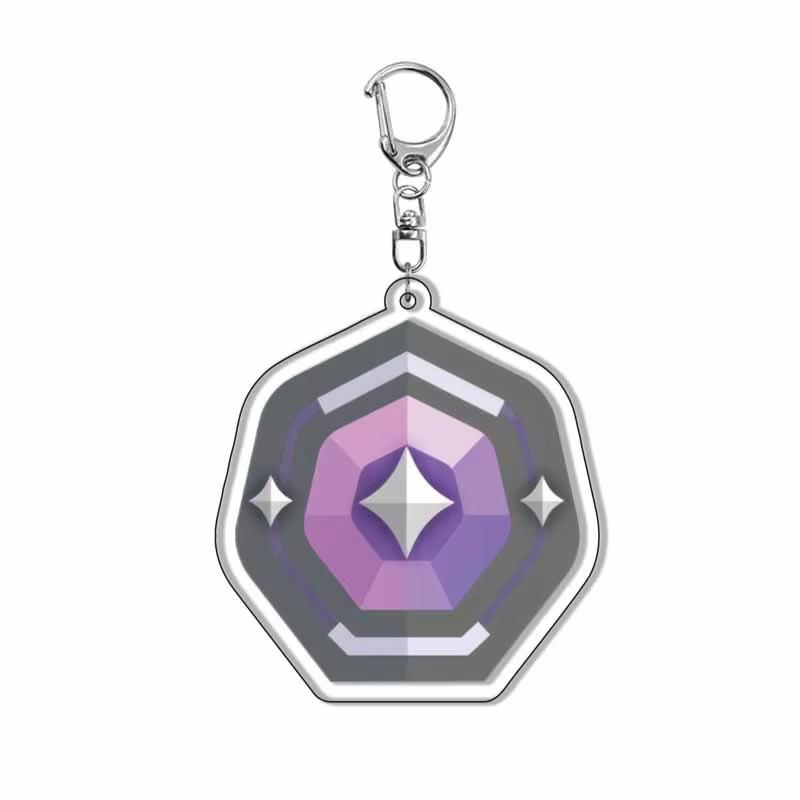 Spiel Valorant Anime Acryl Kette Niedlich Schlüsselanhänger Kette Abzeichen Cartoon Cosplay Anhänger Fans Geschenke Zubehör Schmuck Merch 6 cm gray