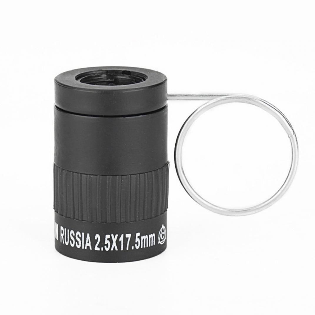 2,5 x 17,5 mm Mini-Teleskop-Taschen-Monokular-HD-Objektiv mit Knöchel-Finger-Ring schwarz