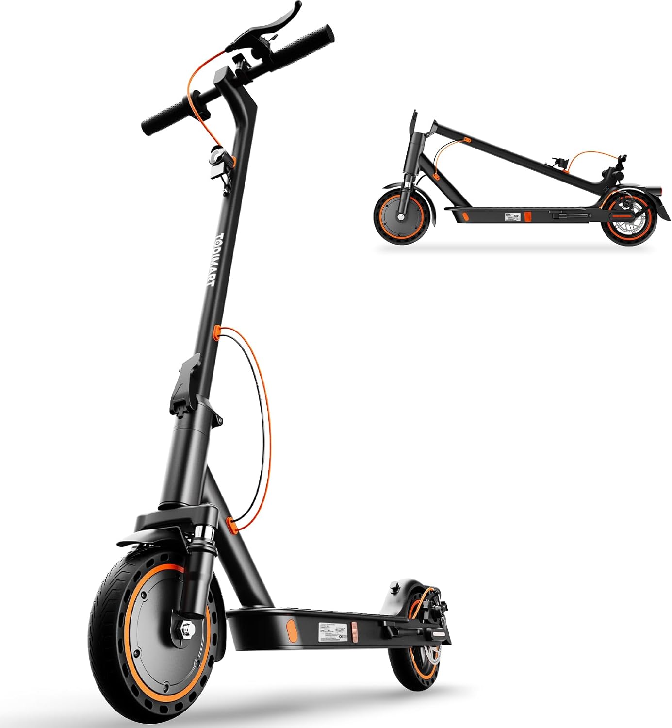 TODIMART T3 E-Scooter mit Straßenzulassung, 30 km Reichweite, 350W Motor, 8,5 Zoll Wabenreifen, Duales Bremssystem E-Roller für Erwachsene, Smart APP T6 ABE-Shock absorber