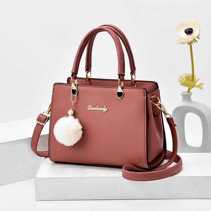 Yogodlns Trendy Frauen Tasche Mode Umhängetasche Atmosphäre Schulter Tasche 2023 Neue Handtasche Mittleren alters Mamas Große Quadratische Tasche 24x13x18cm dunkel rosa