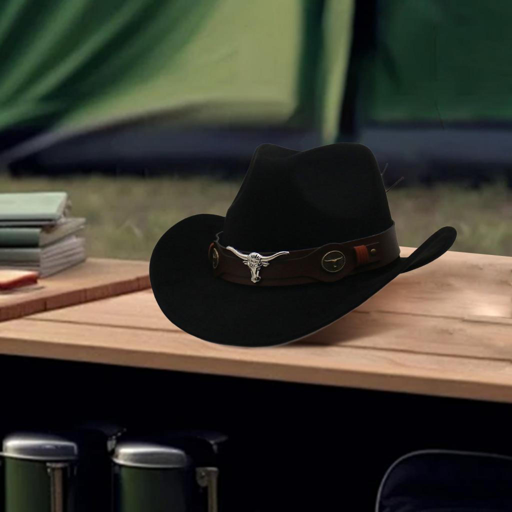 Cowboyhut Cowgirl für Straßen-Cosplay-Kostüme schwarz