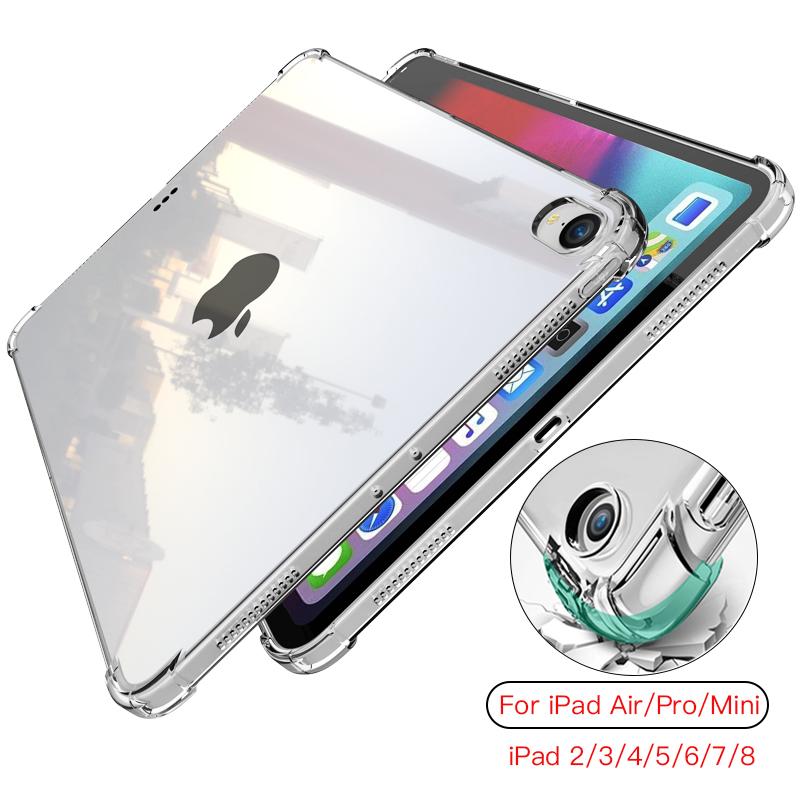 Für Neue iPad 7 8 10,2 9,7 2018 2020 5 6 Air 10,9 2 3 4 Fall TPU Silikon Transparente Abdeckung Für iPad Pro 10,5 ''11'' Mini 2 3 4 5 ipad mini 5 reinfarbig