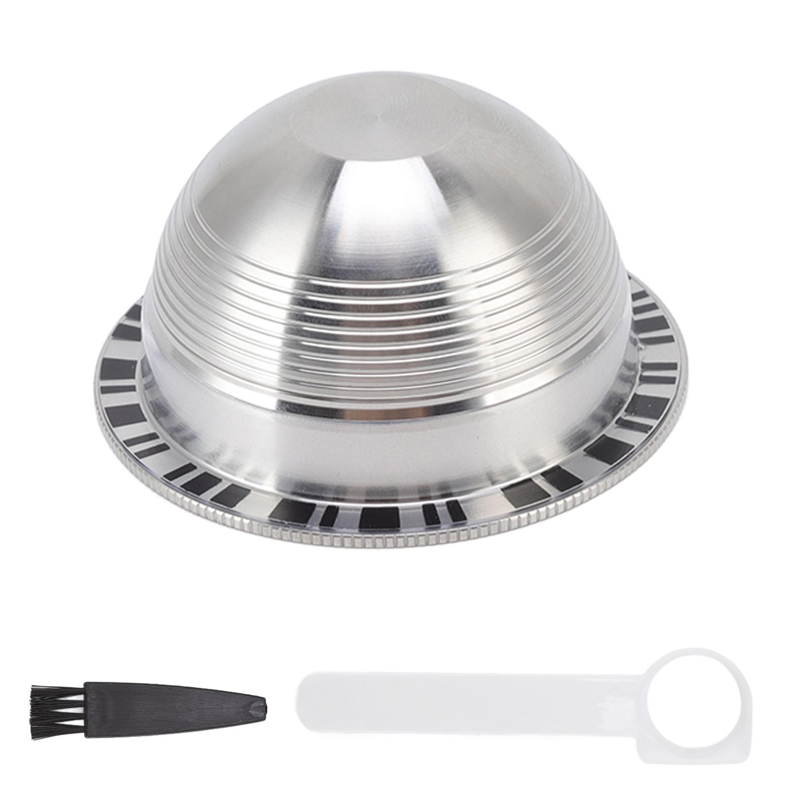 Edelstahl-Kaffeekapselfilter, wiederverwendbare Kaffeepads, nachfüllbarer Filterbecher mit PVC-Etikett für