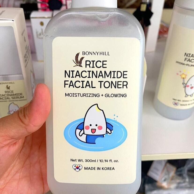 Bonnyhill Rice Niacinamide Toner 300 ml, Feuchtigkeitsspendend, Kbeauty, Koreanische Kosmetik, Probe